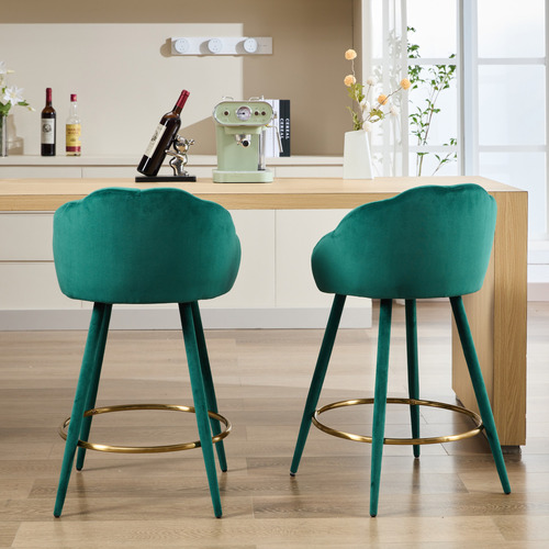 Cassington Home 65cm Quinn Velvet Bar Stools Temple Webster